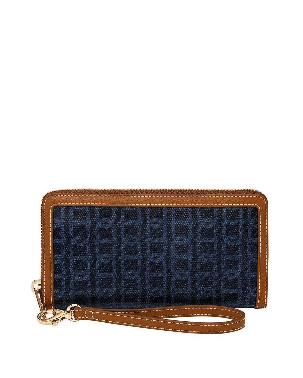 Fossil Blue Logan Zip Around Clutch