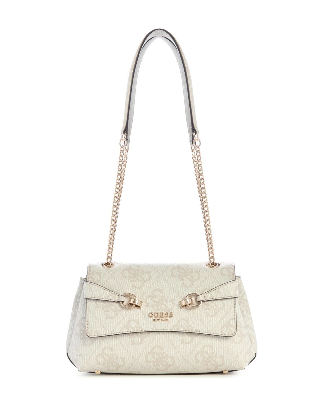 Borsa A Tracolla Guess Janie Logo Convertible Xbody: Marrone Chiaro, In Poliuretano Riciclato, Con Tasca Carta E Scomparto Cerniera, Regalabile