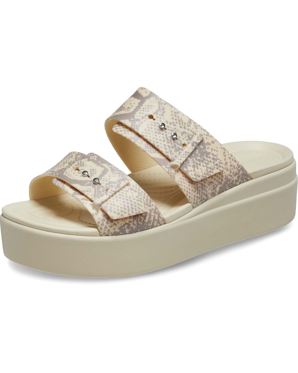 Crocs™ Brooklyn Snake Buckle Lowwdg Clog in Metallic | Lyst UK