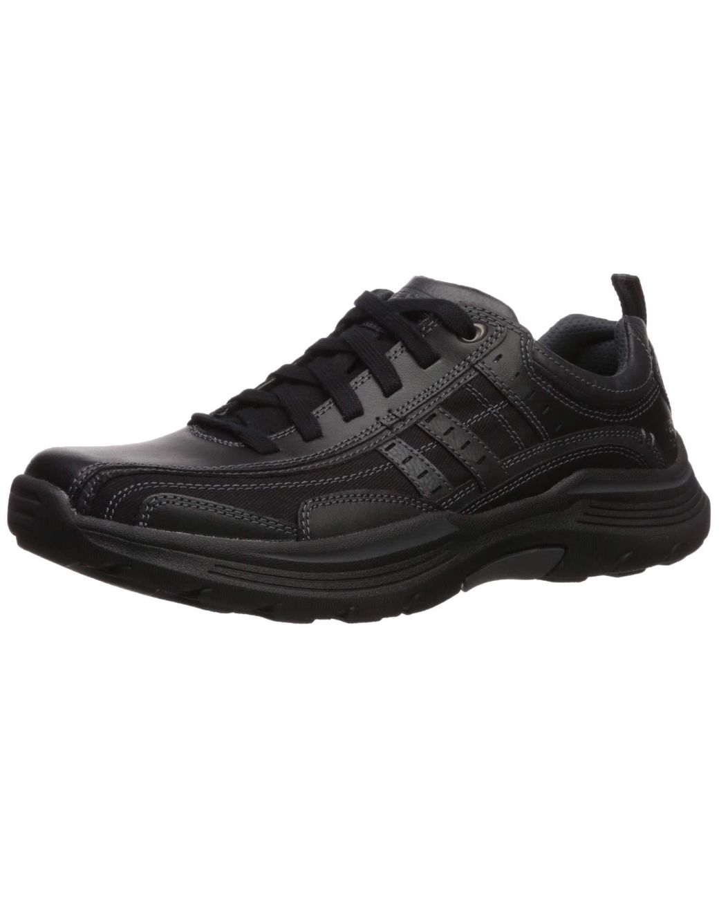 Skechers Expended-manden Leather Lace Up Oxford in Black for Men | Lyst