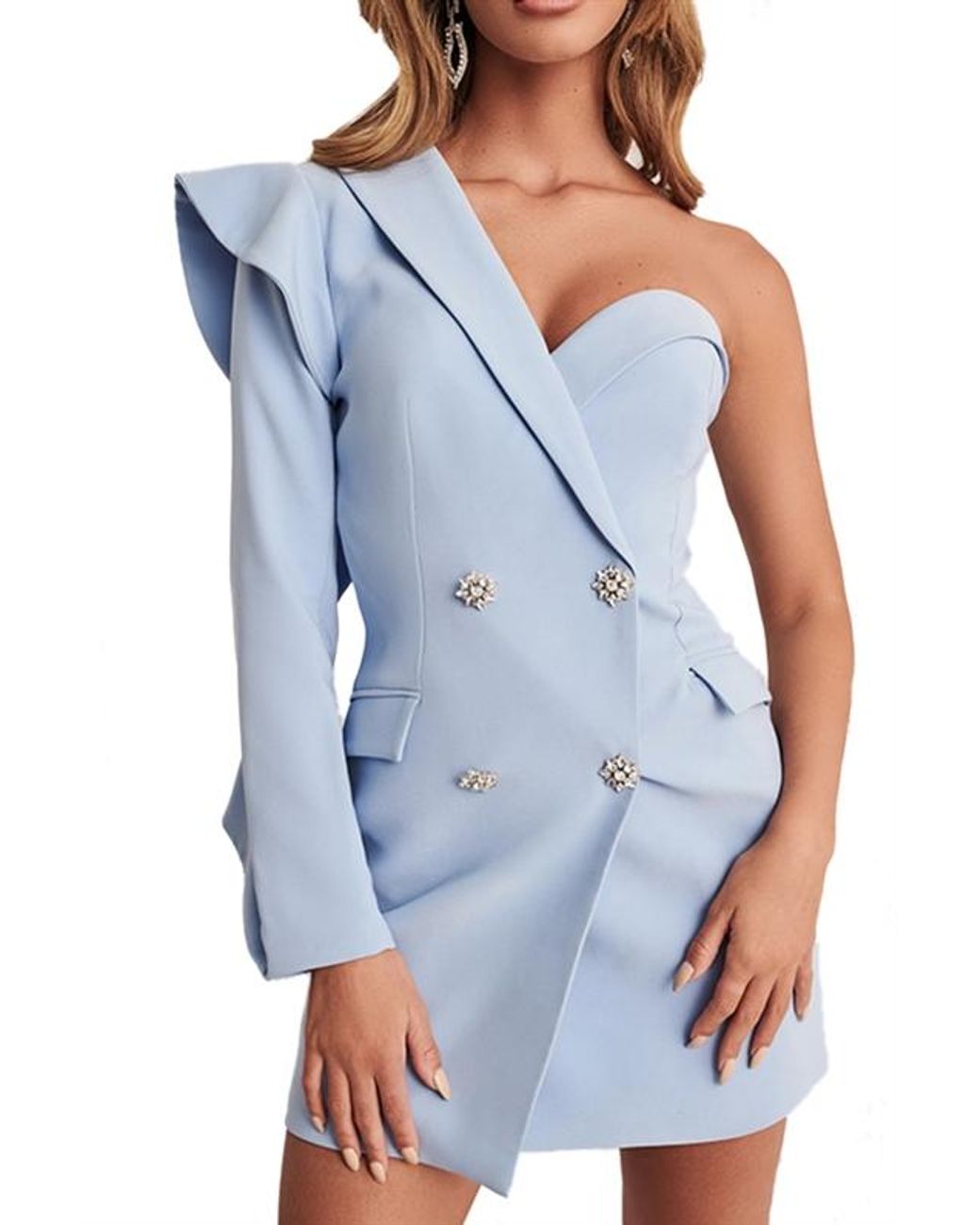 Ruffle Sleeve Blazer Dress 