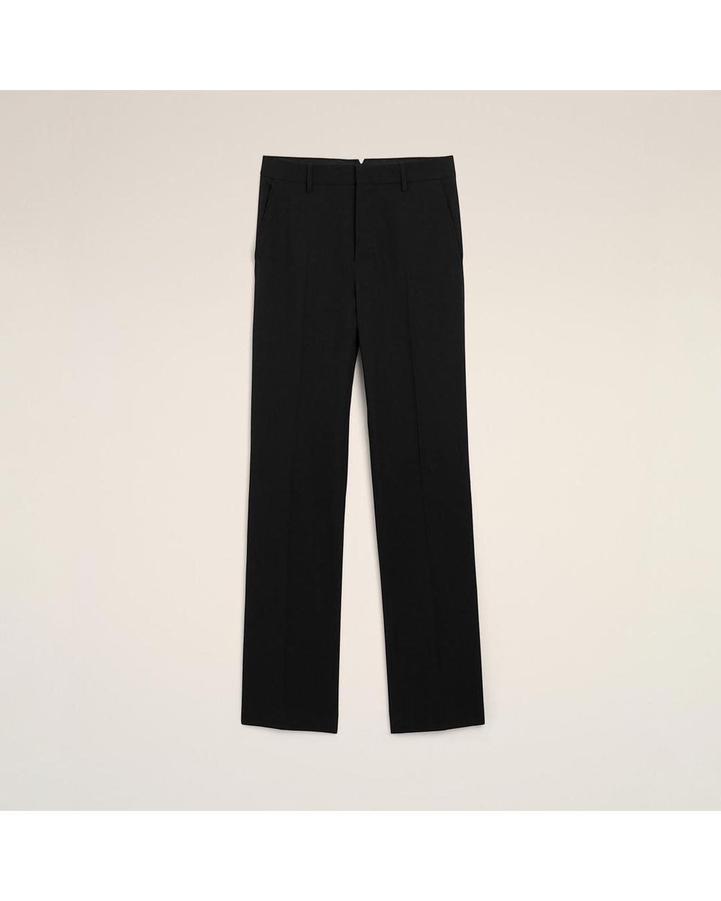 AMI Black Straight-Fit Wool Trousers for men