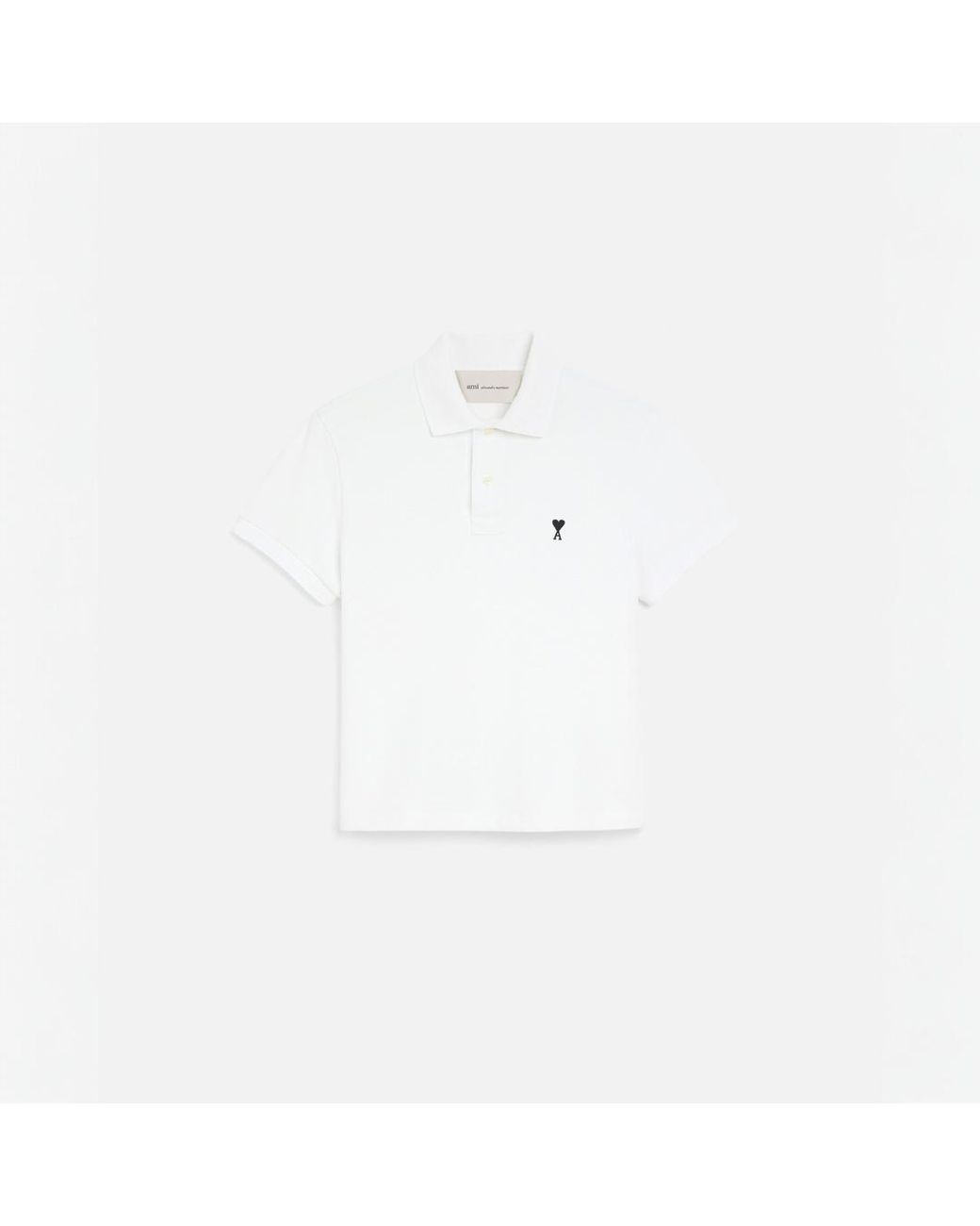 AMI Natural Cotton Polo With Ami De Coeur