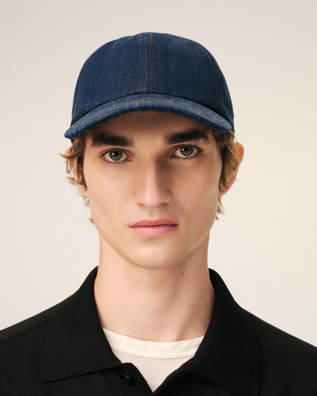 AMI Blue Denim Side Patch Cap