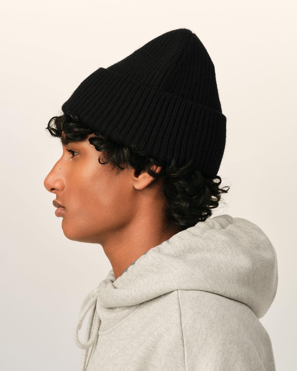 AMI Black Wool Beanie With Ami De Coeur