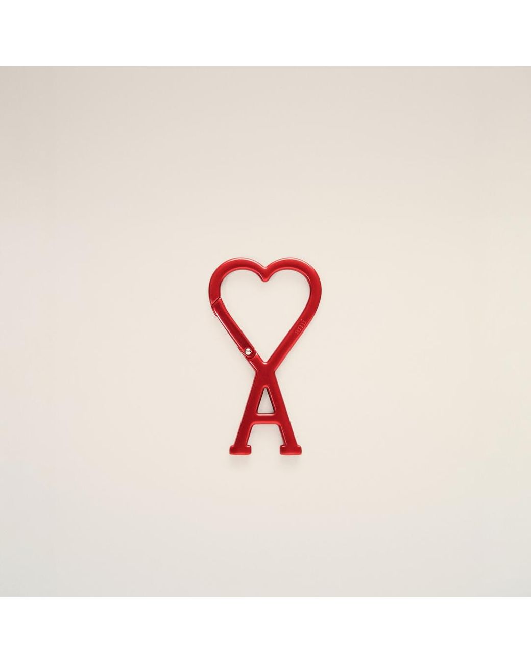 AMI Red Aluminium Hook Keyring With Ami De Coeur