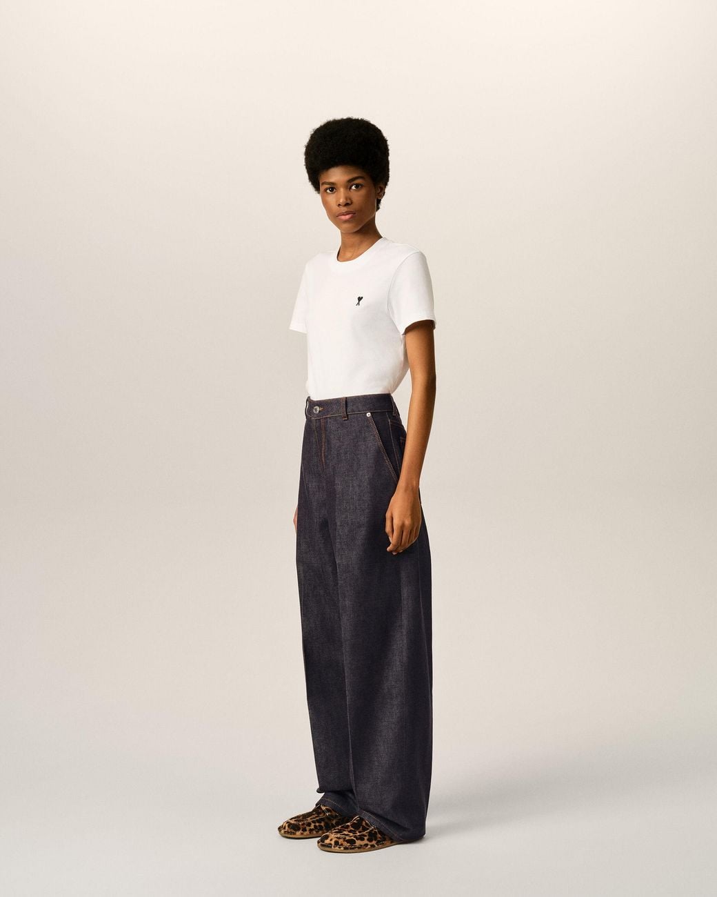AMI Blue Balloon-Fit Cotton Jeans