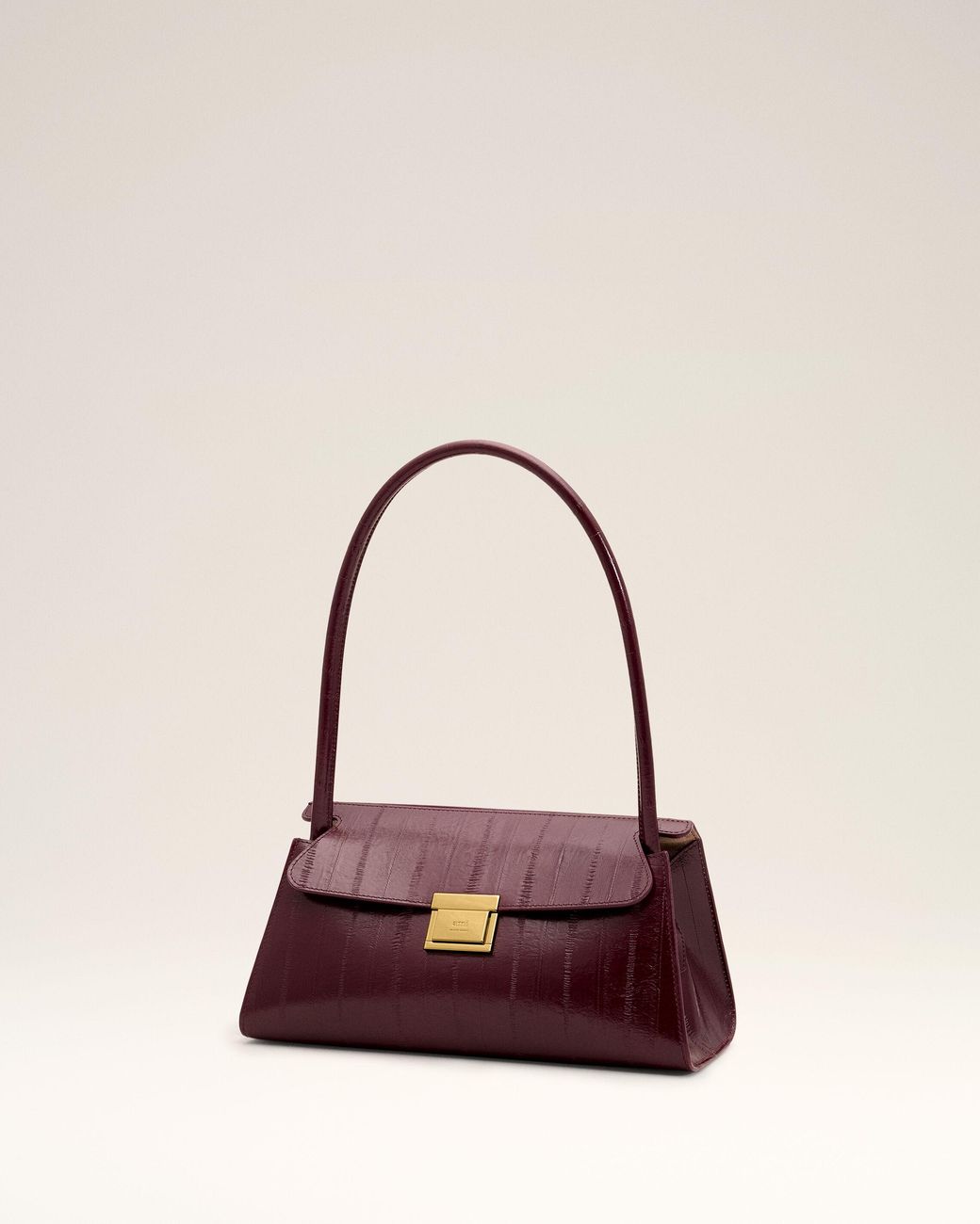 AMI Red Small Burgundy Cow Leather Mimi Bag
