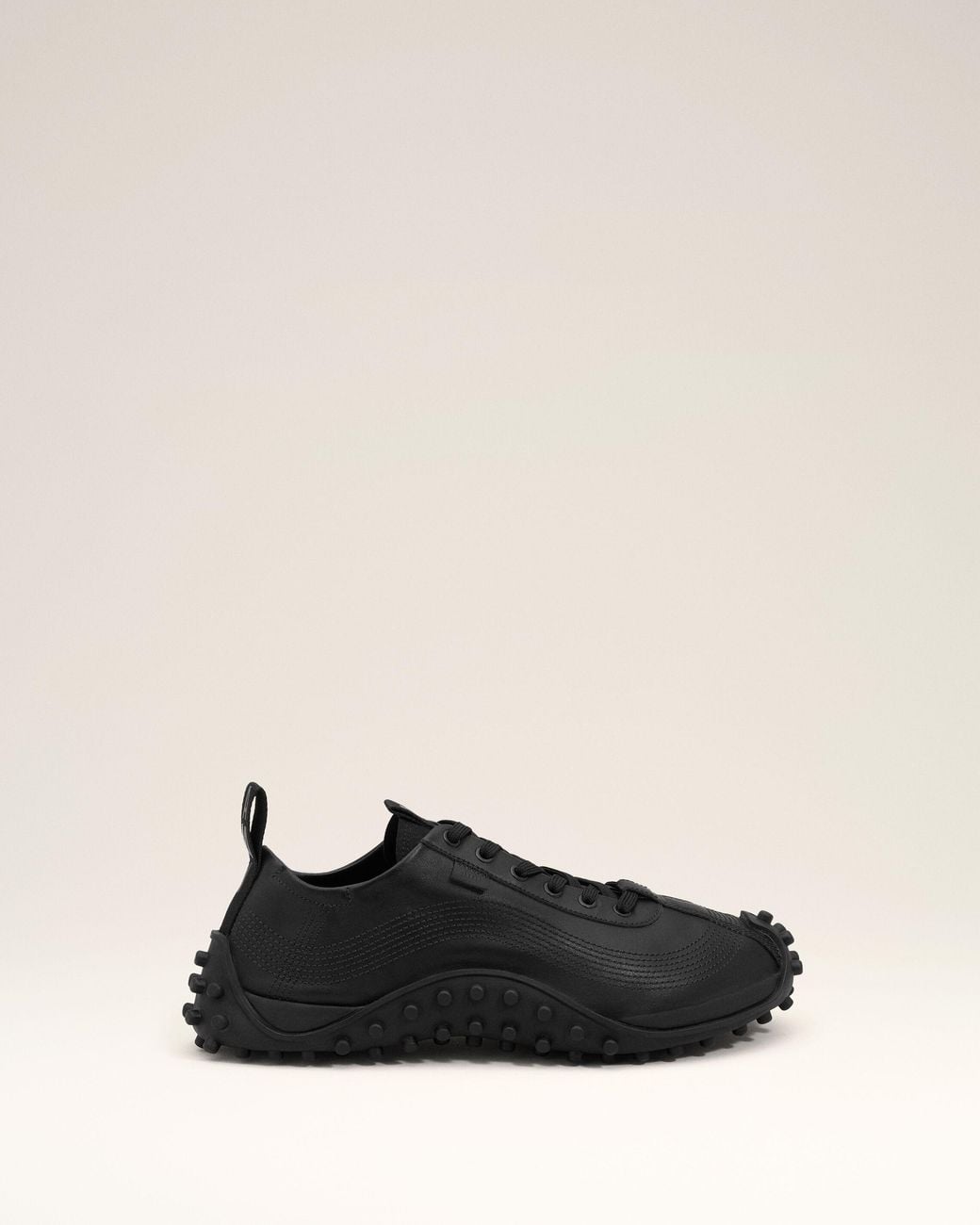 AMI Black Cow Leather Mirage Sneakers