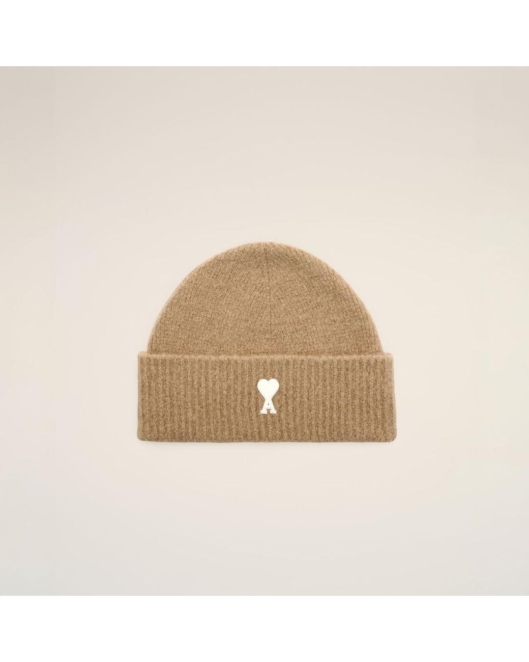 AMI Natural Alpaca Beanie With Ami De Coeur