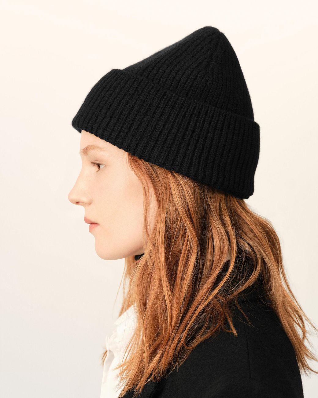 AMI Black Wool Beanie With Ami De Coeur
