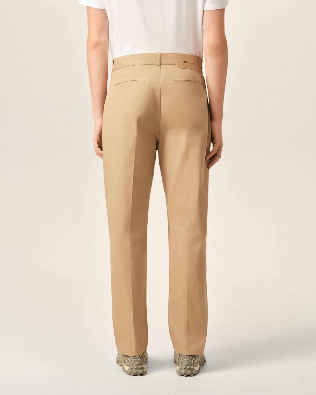 AMI Natural Parisian-Fit Cotton Trousers for men