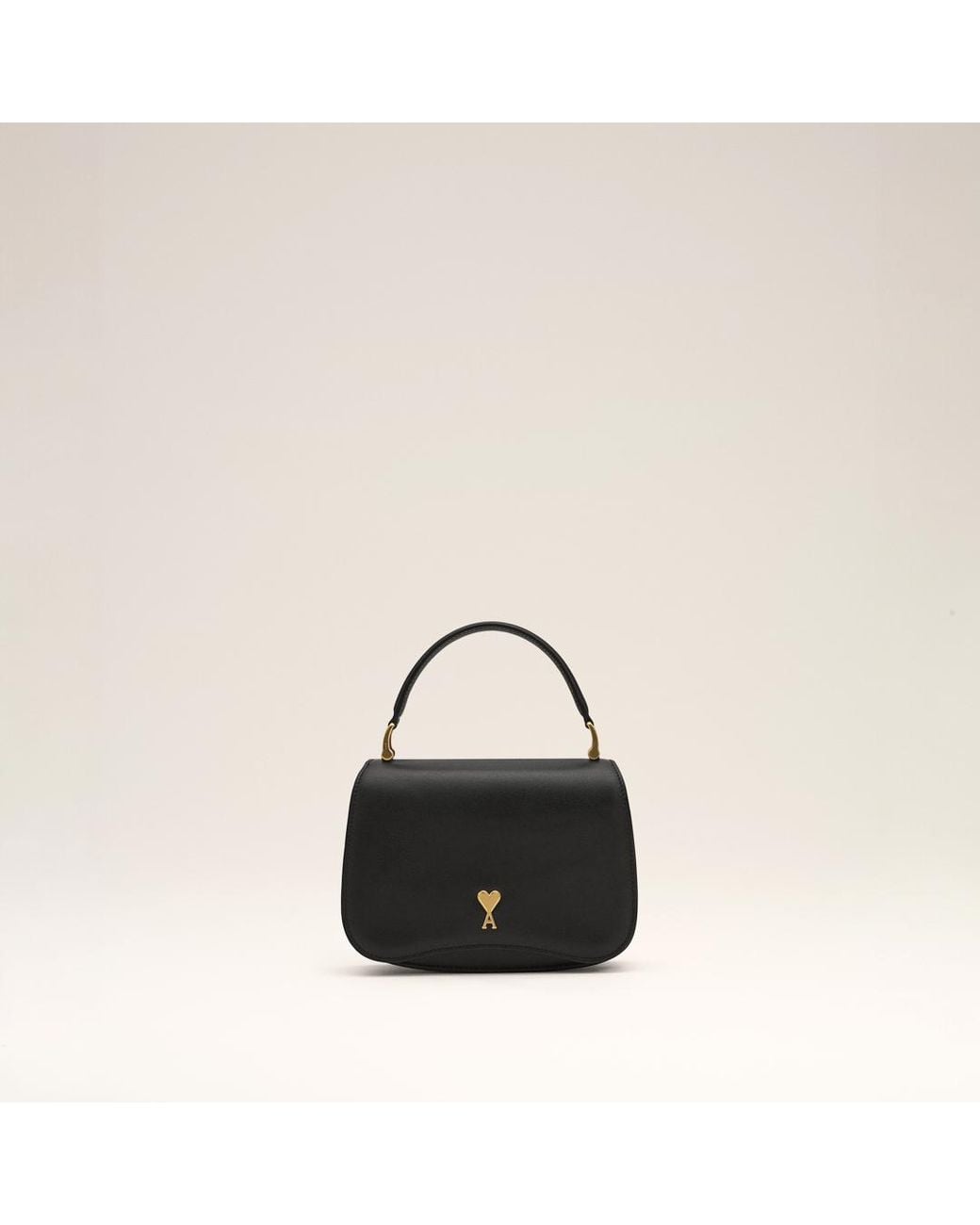 AMI Natural Cowhide Leather Paris Paris Top Handle Bag