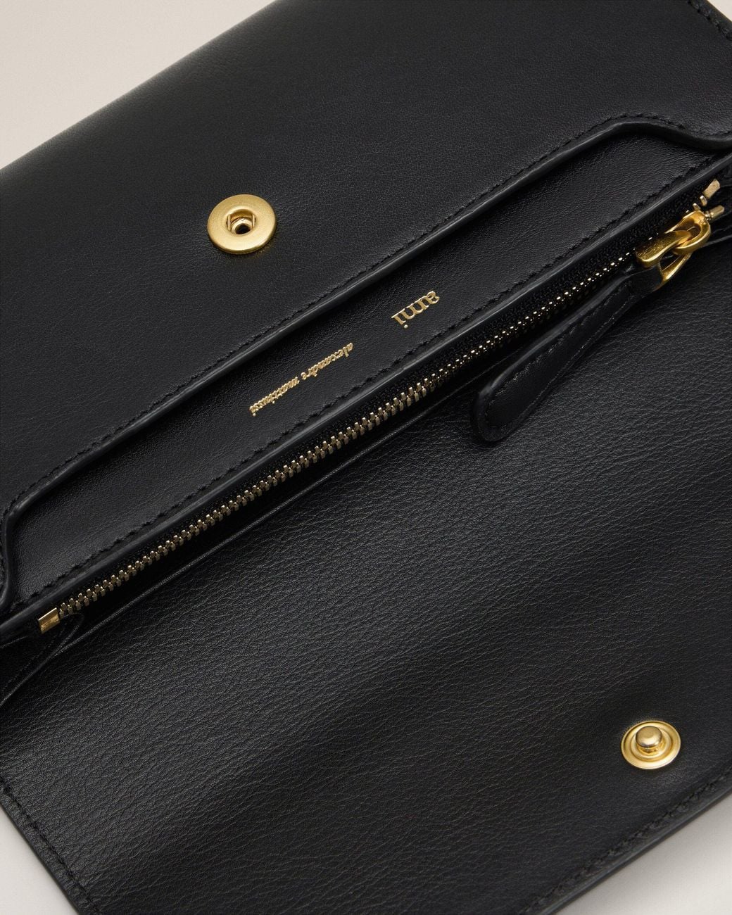 AMI Black Smooth Leather Carrousel Continental Wallet