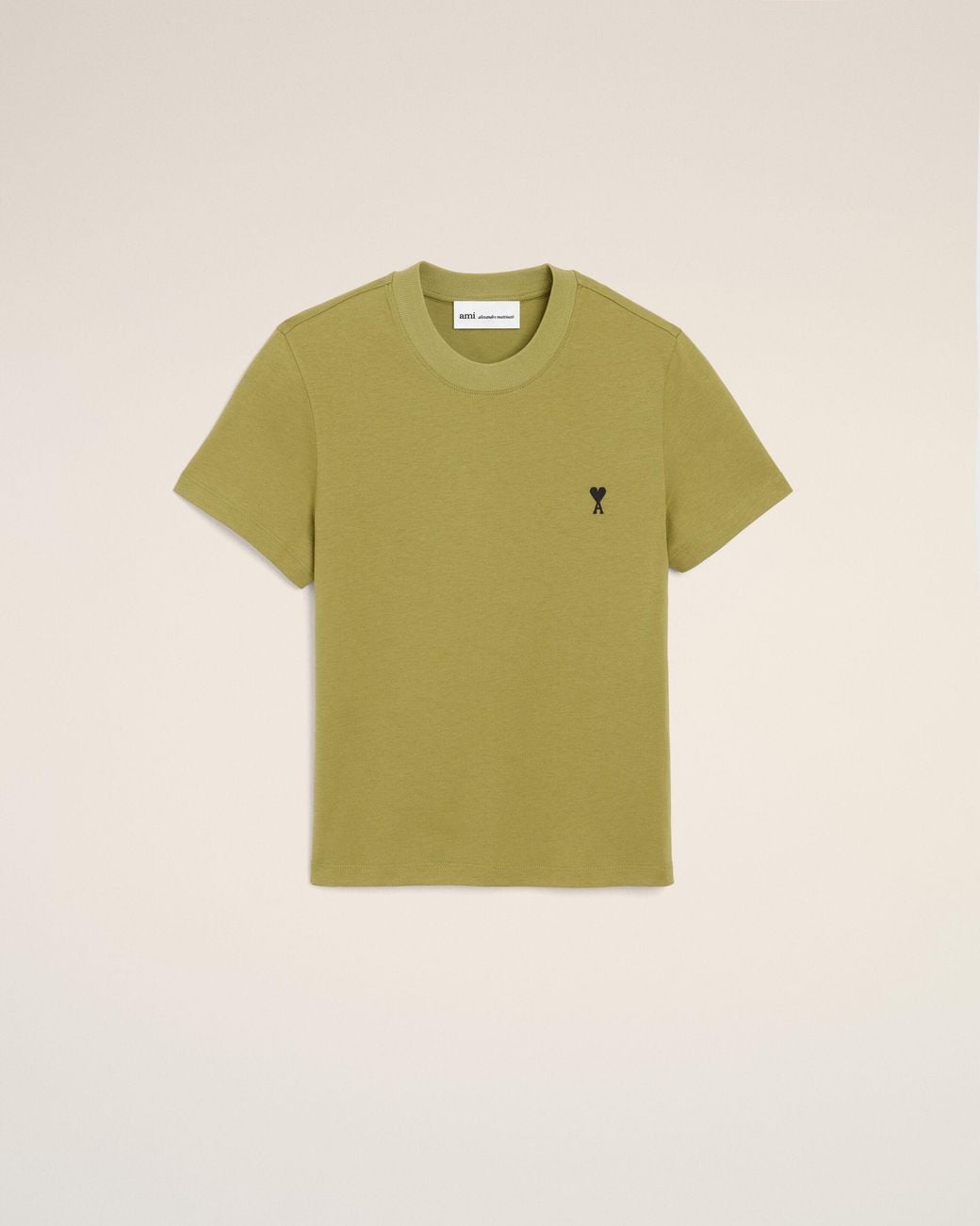 AMI Green Cotton Ami De Coeur Cropped T-Shirt