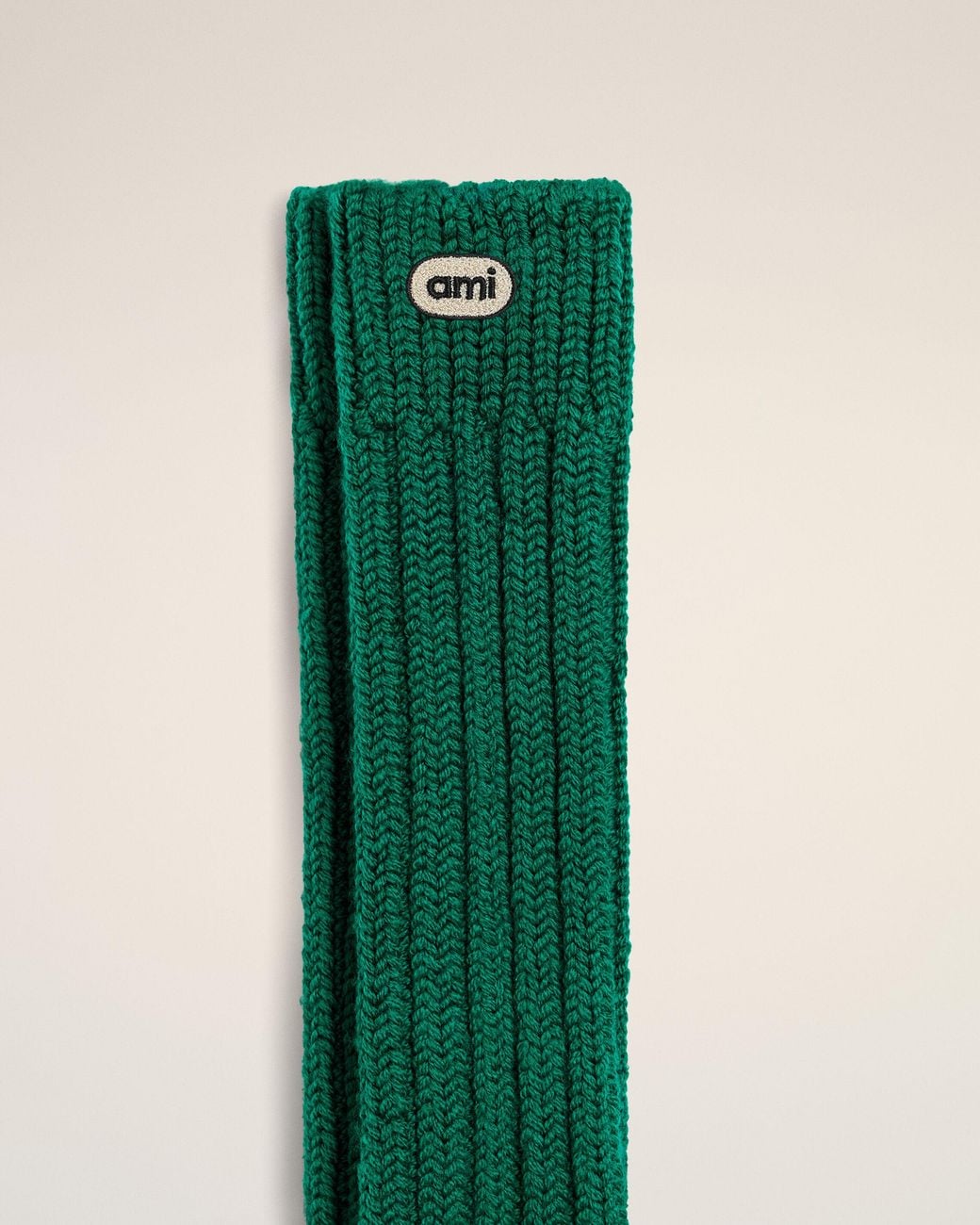 AMI Green Wool Socks With Ami Patch