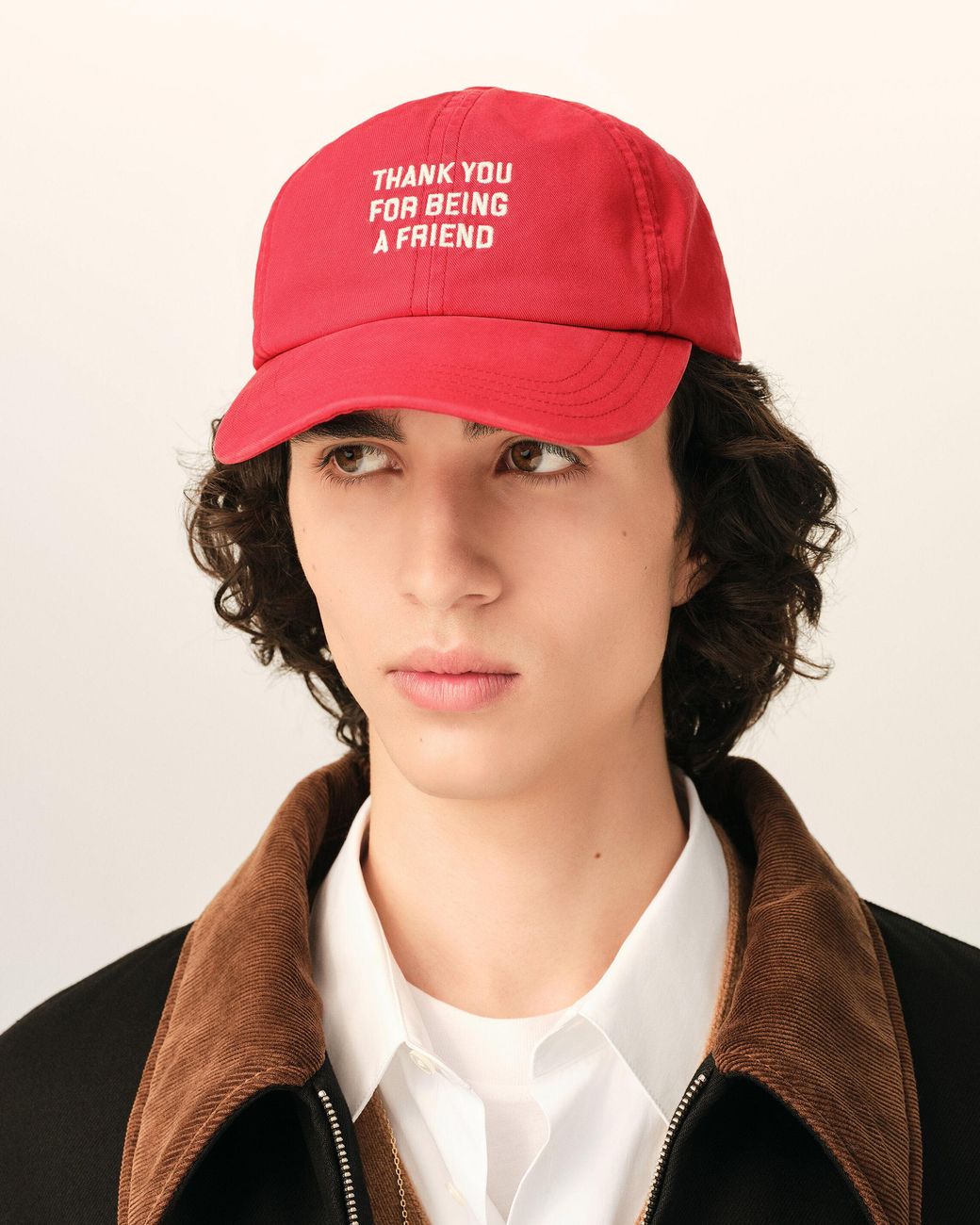 AMI Red Cotton "Thank You For Being A Friend" Cap