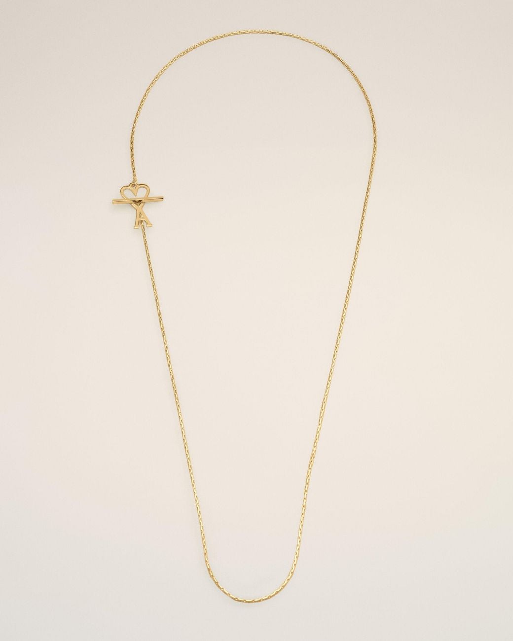AMI Natural Brass Chain Necklace With Ami De Coeur