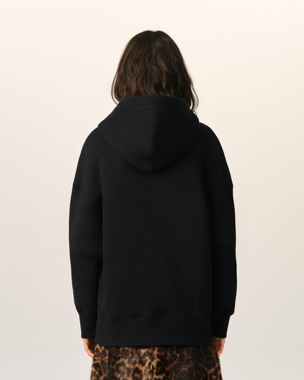AMI Black Cotton Hoodie With Embossed Ami De Coeur