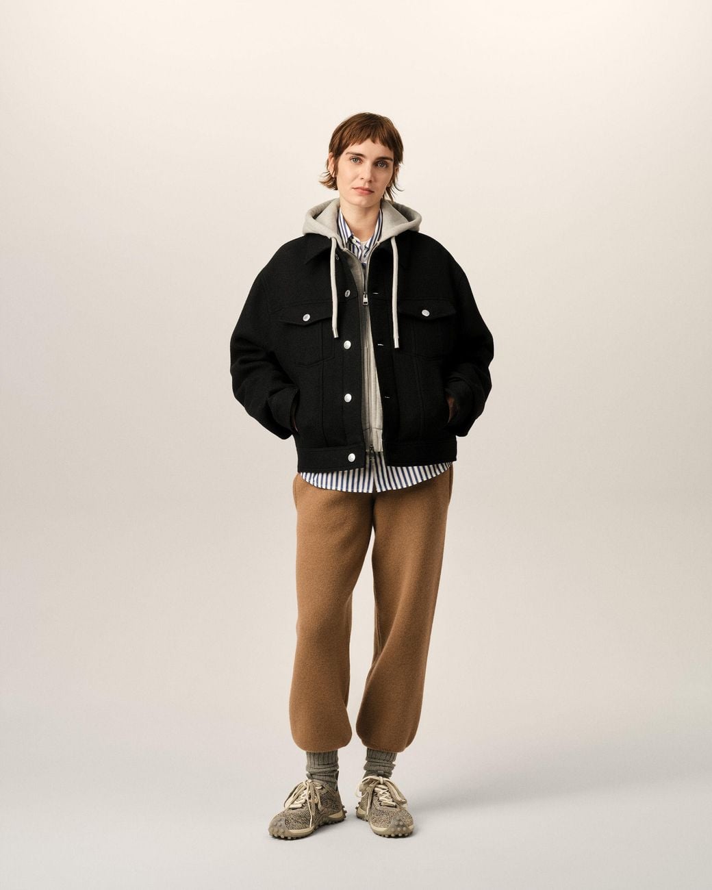AMI Black Wool Trucker Jacket
