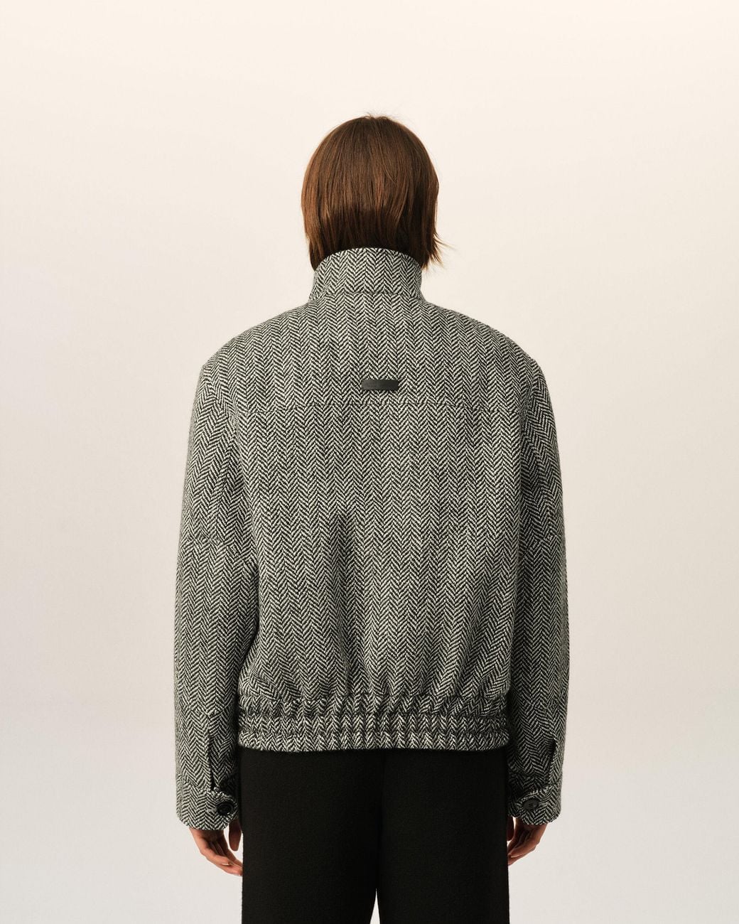 AMI Gray Wool Padded Harrington Jacket