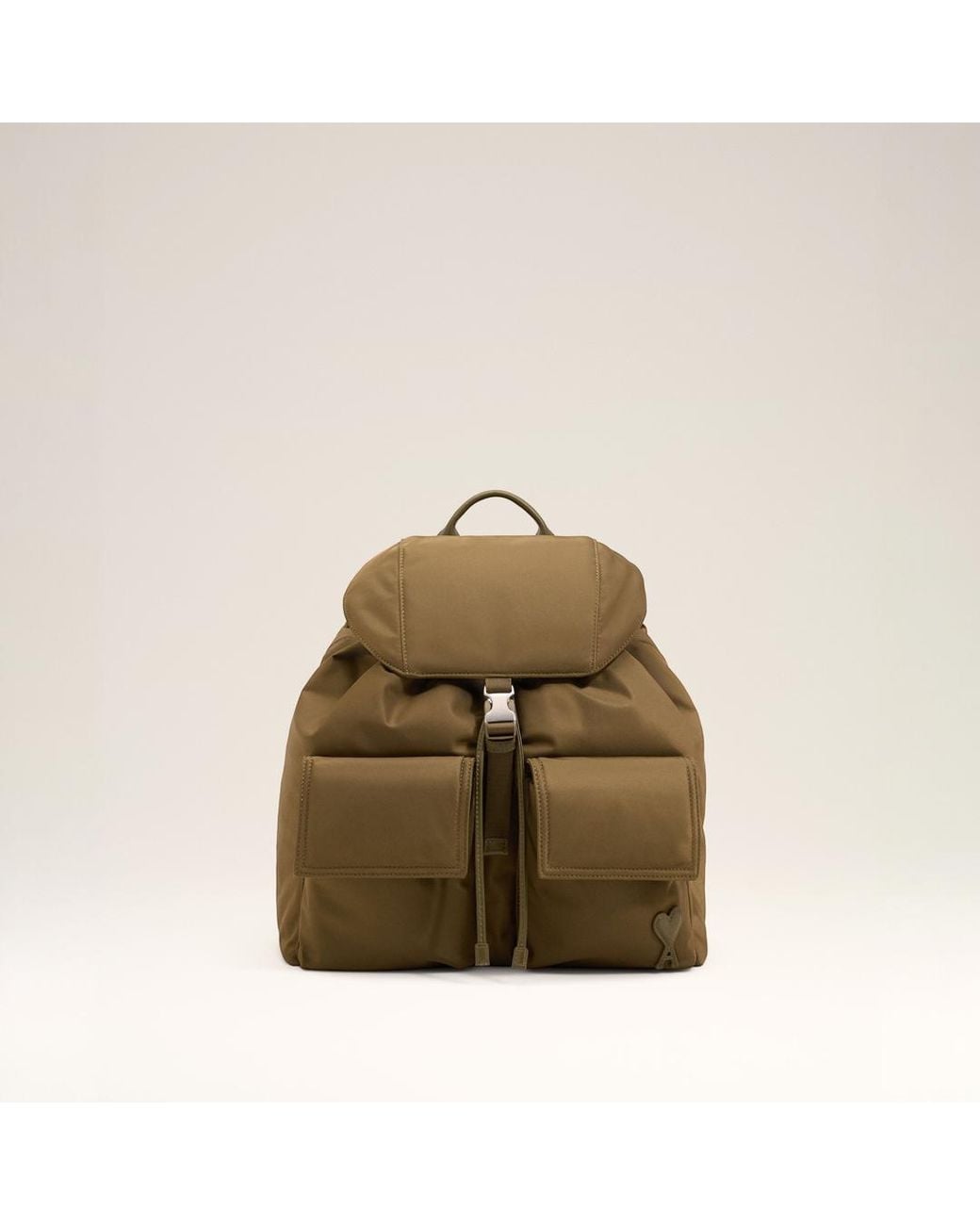 AMI Natural Nylon Marcel Flap Backpack