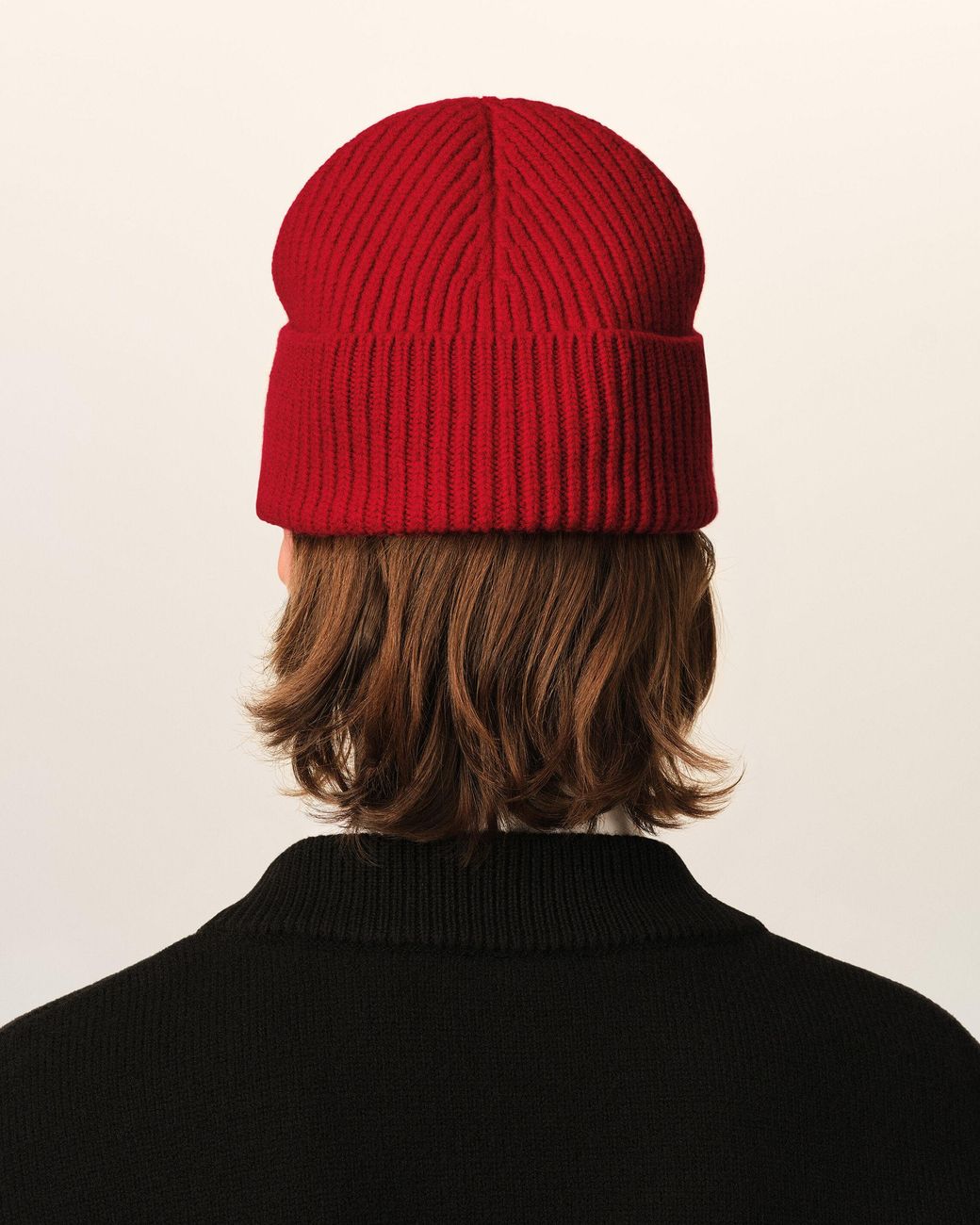 AMI Red Wool Beanie With Ami De Coeur