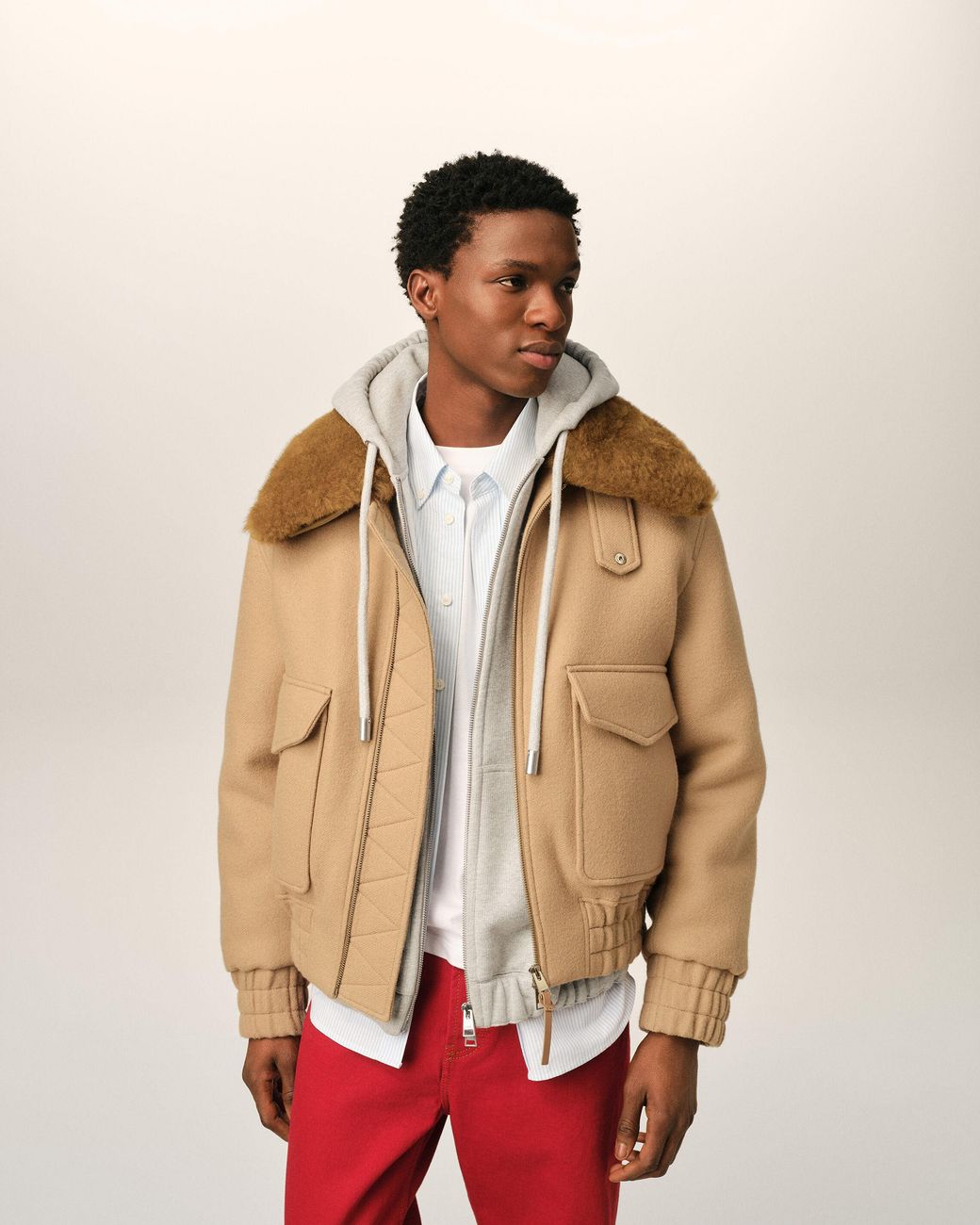 AMI Natural Wool Padded Jacket