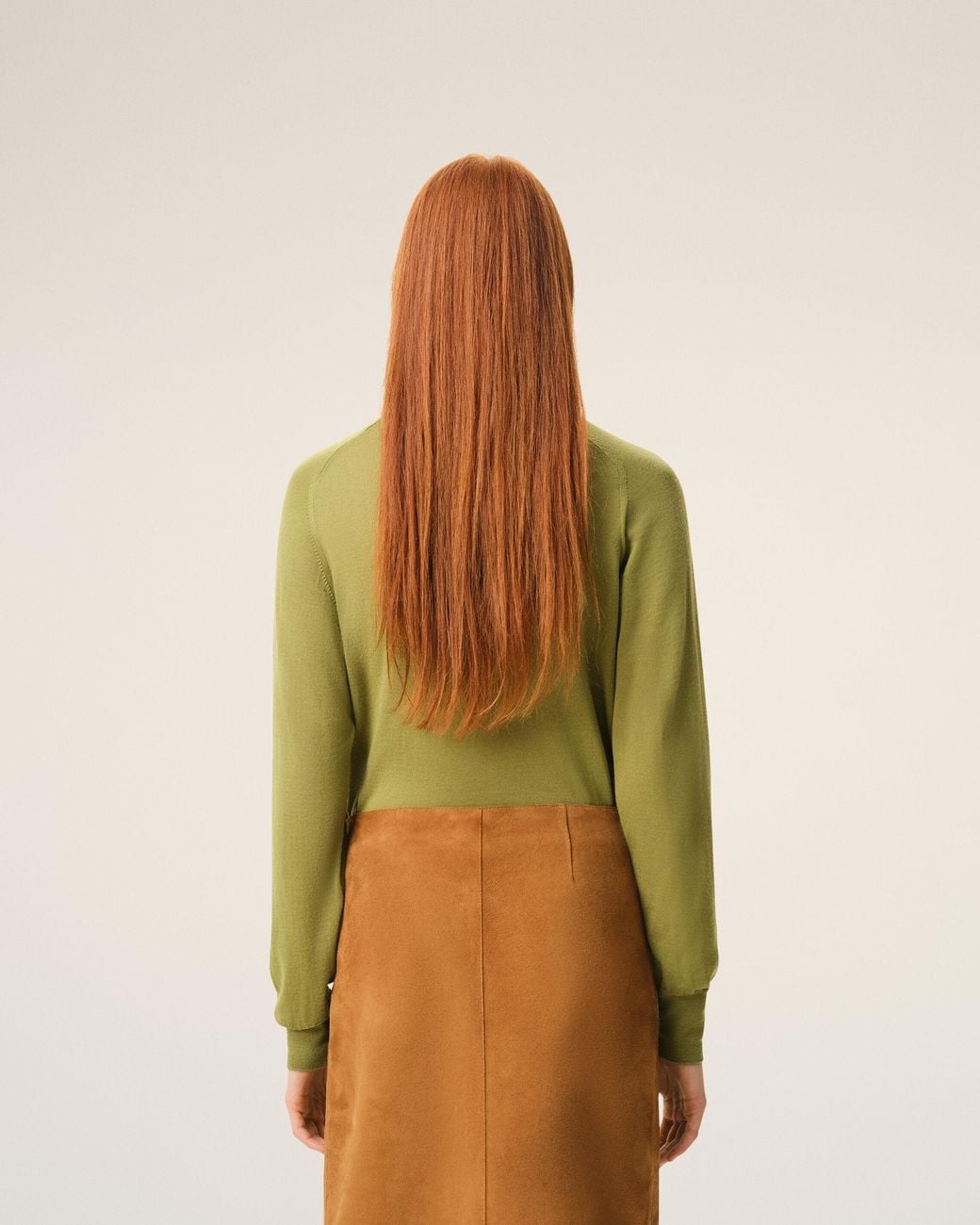 AMI Green Wool Crewneck Ami De Coeur Cardigan