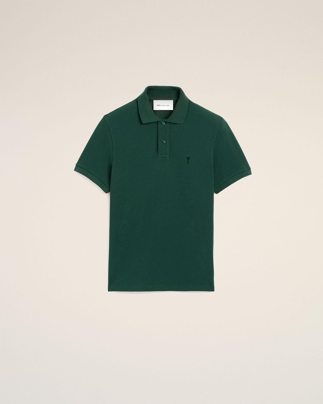 AMI Green Cotton Polo With Ami De Coeur for men