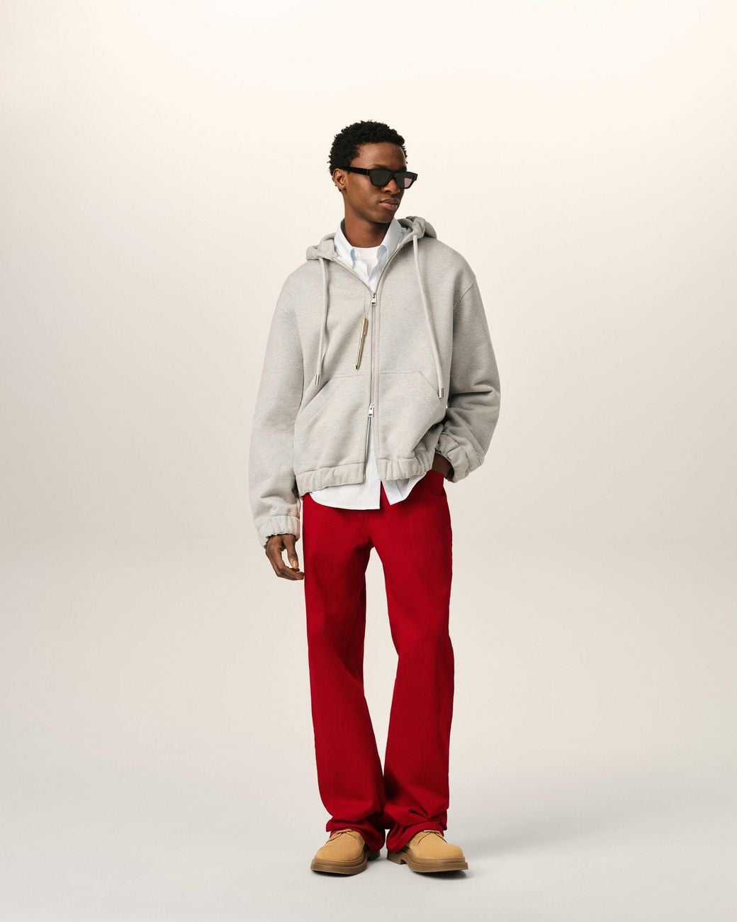AMI Red Large-Fit Cotton Jeans for men