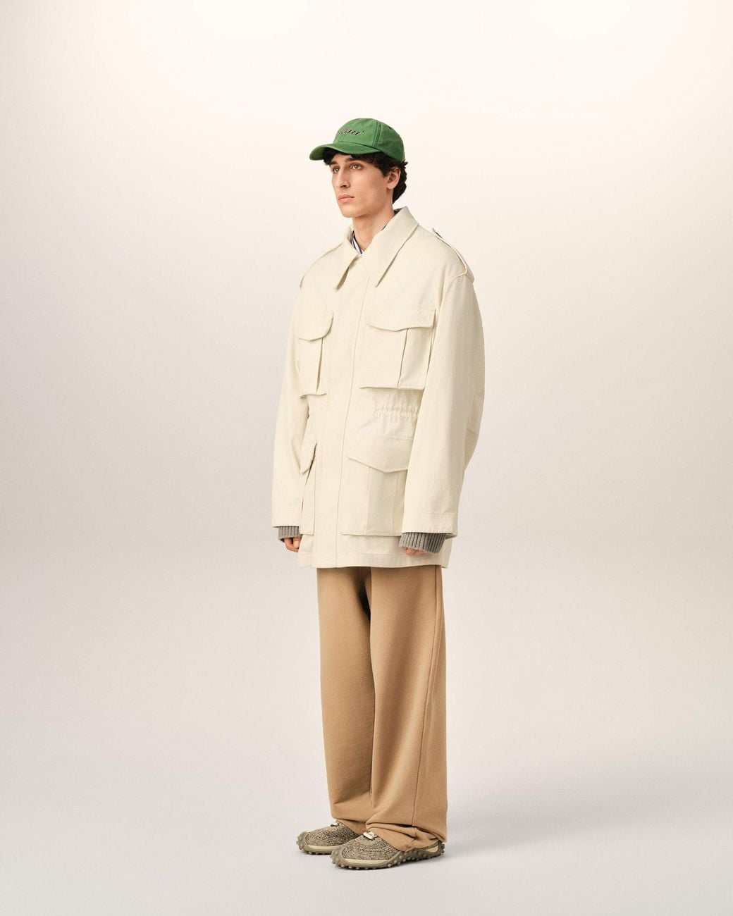 AMI Natural Cotton Utility Parka Jacket