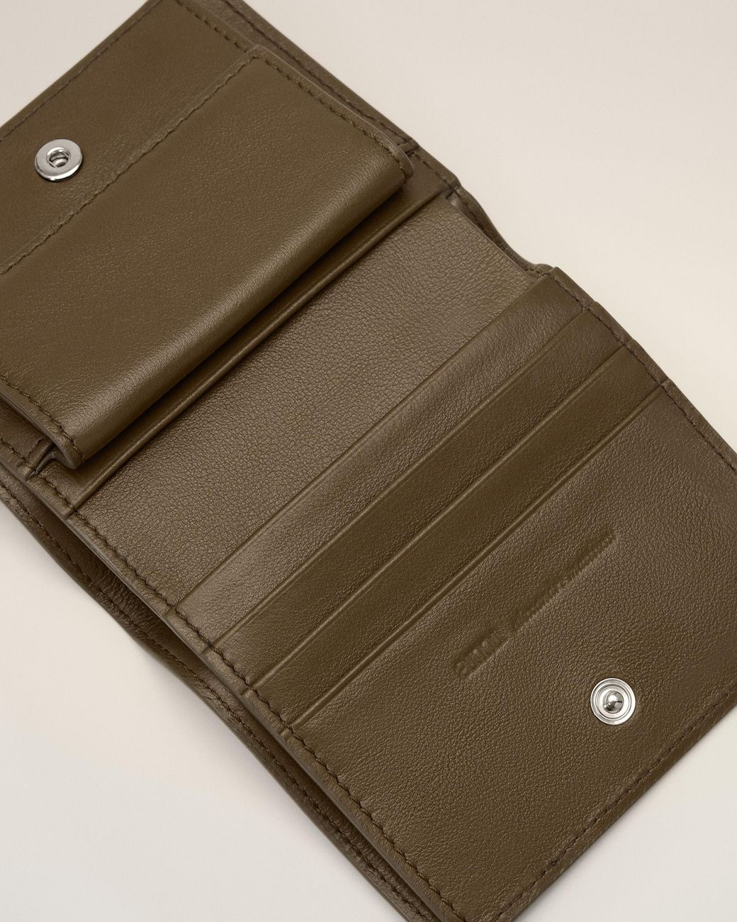AMI Natural Cowhide Leather Bifold Wallet With Ami De Coeur