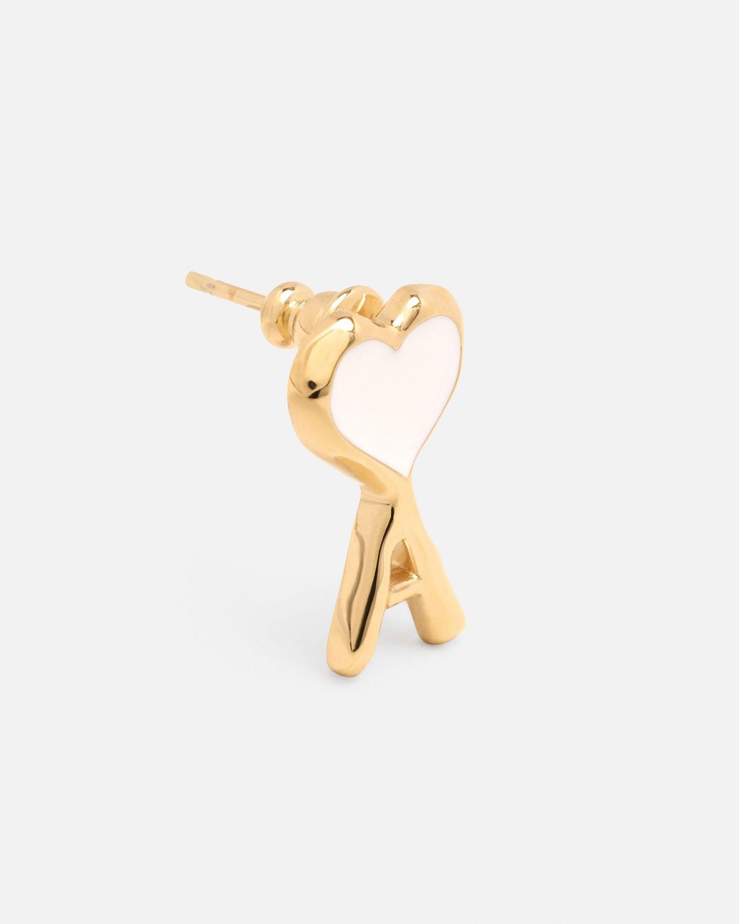 AMI Natural Brass Earrings With Hammered Ami De Coeur