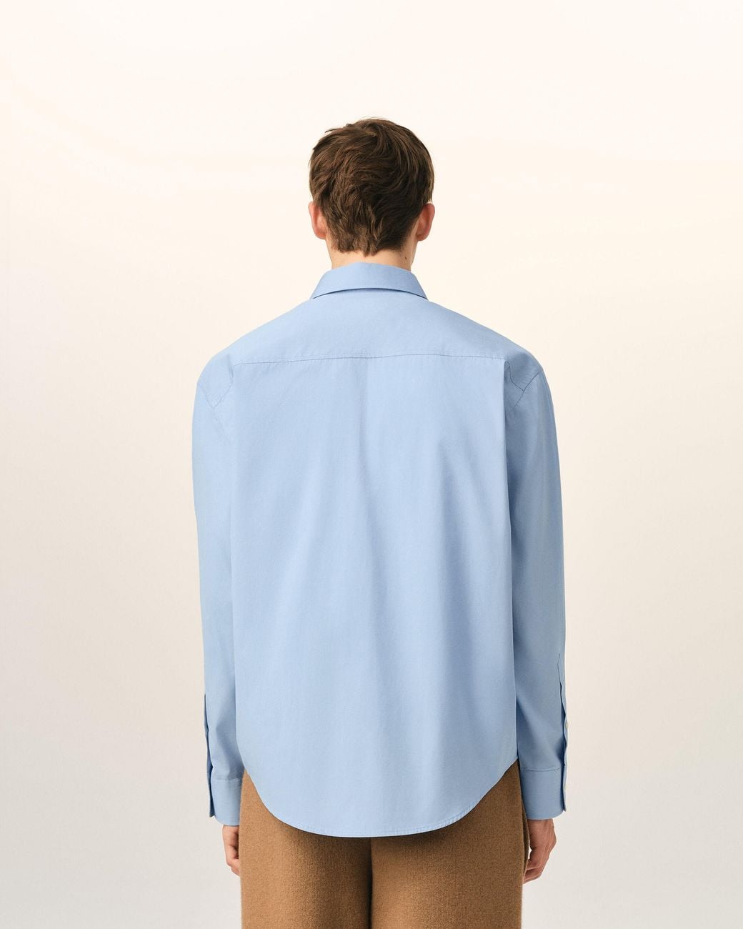 AMI Blue Boxy Cotton Shirt With Ami De Coeur for men