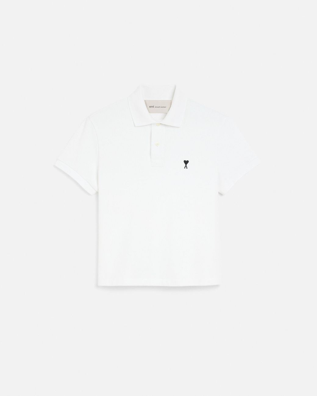 AMI Natural Cotton Polo With Ami De Coeur