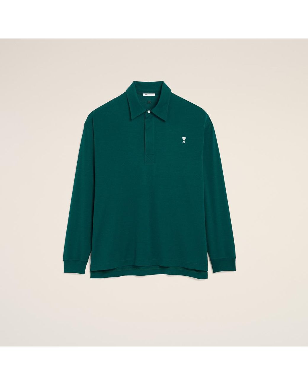 AMI Green Cotton Ami De Coeur Polo for men