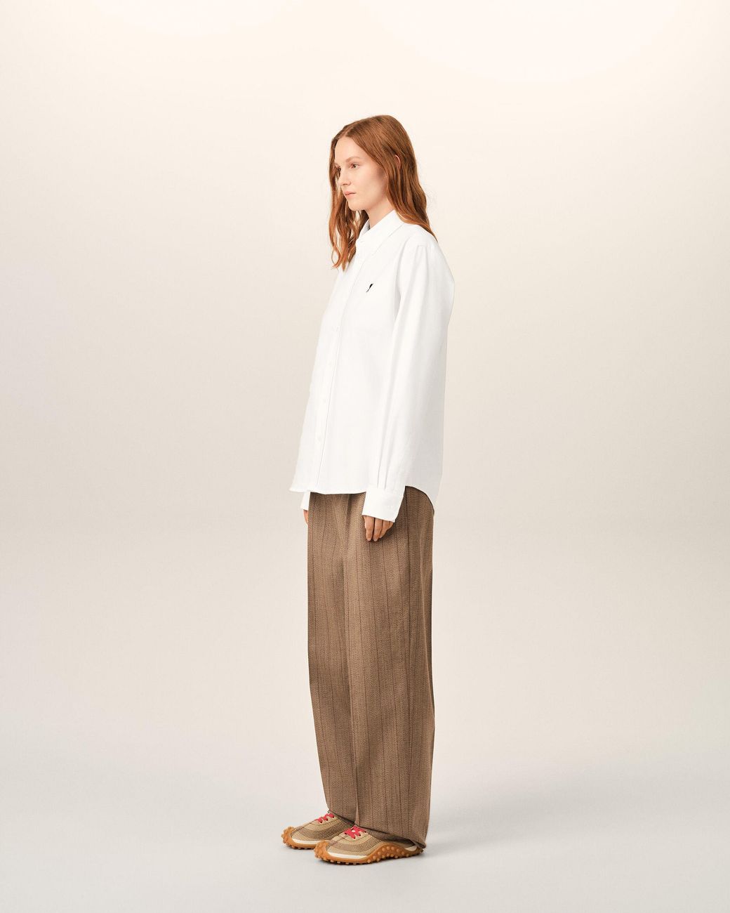AMI Natural Cotton Shirt With Ami De Coeur
