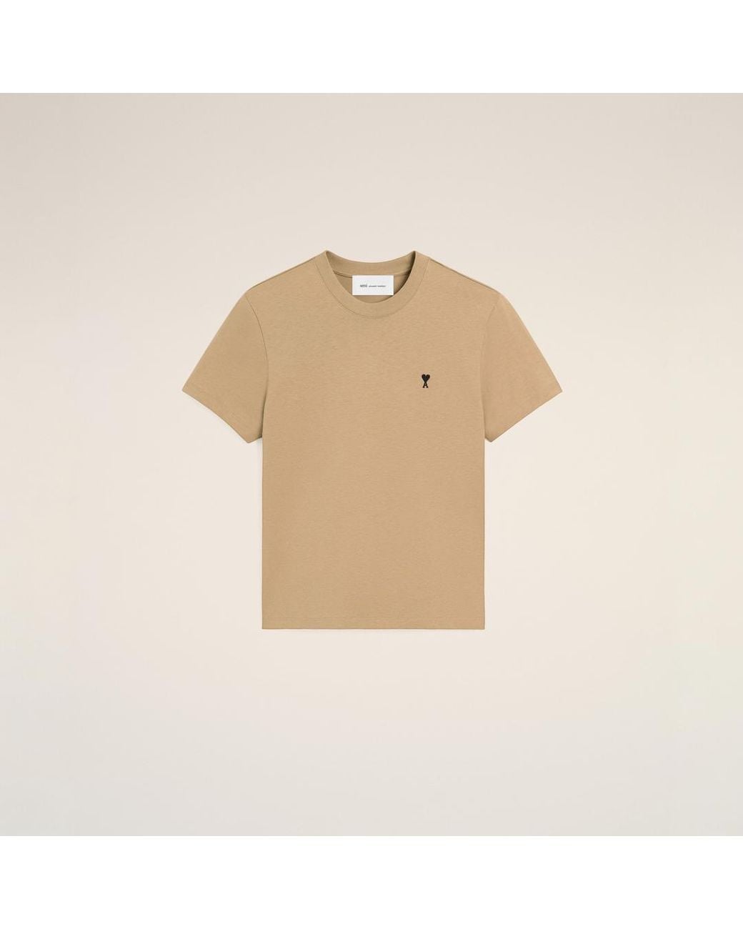 AMI Natural Cotton T-Shirt With Ami De Coeur for men