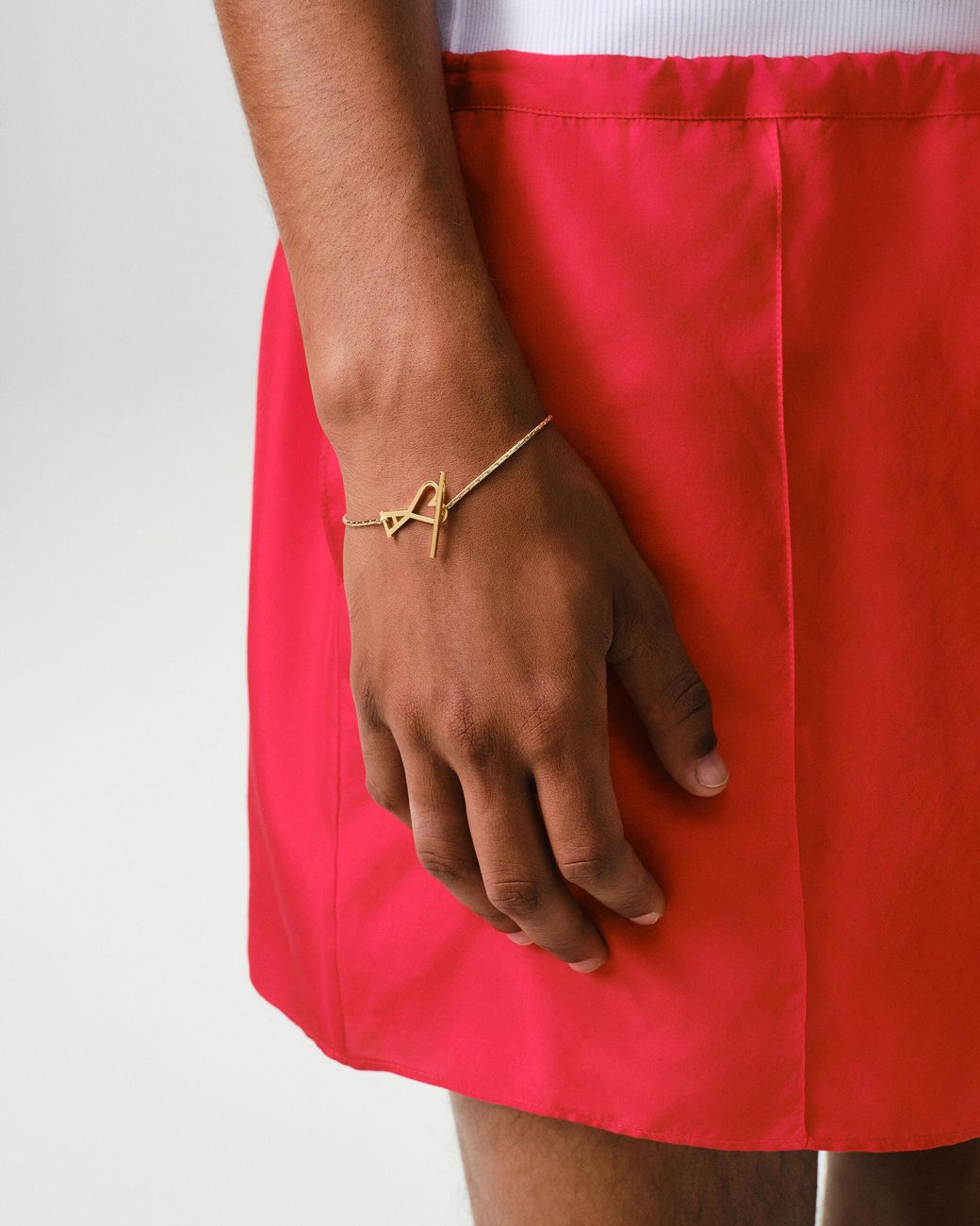 AMI Natural Brass Chain Bracelet With Ami De Coeur
