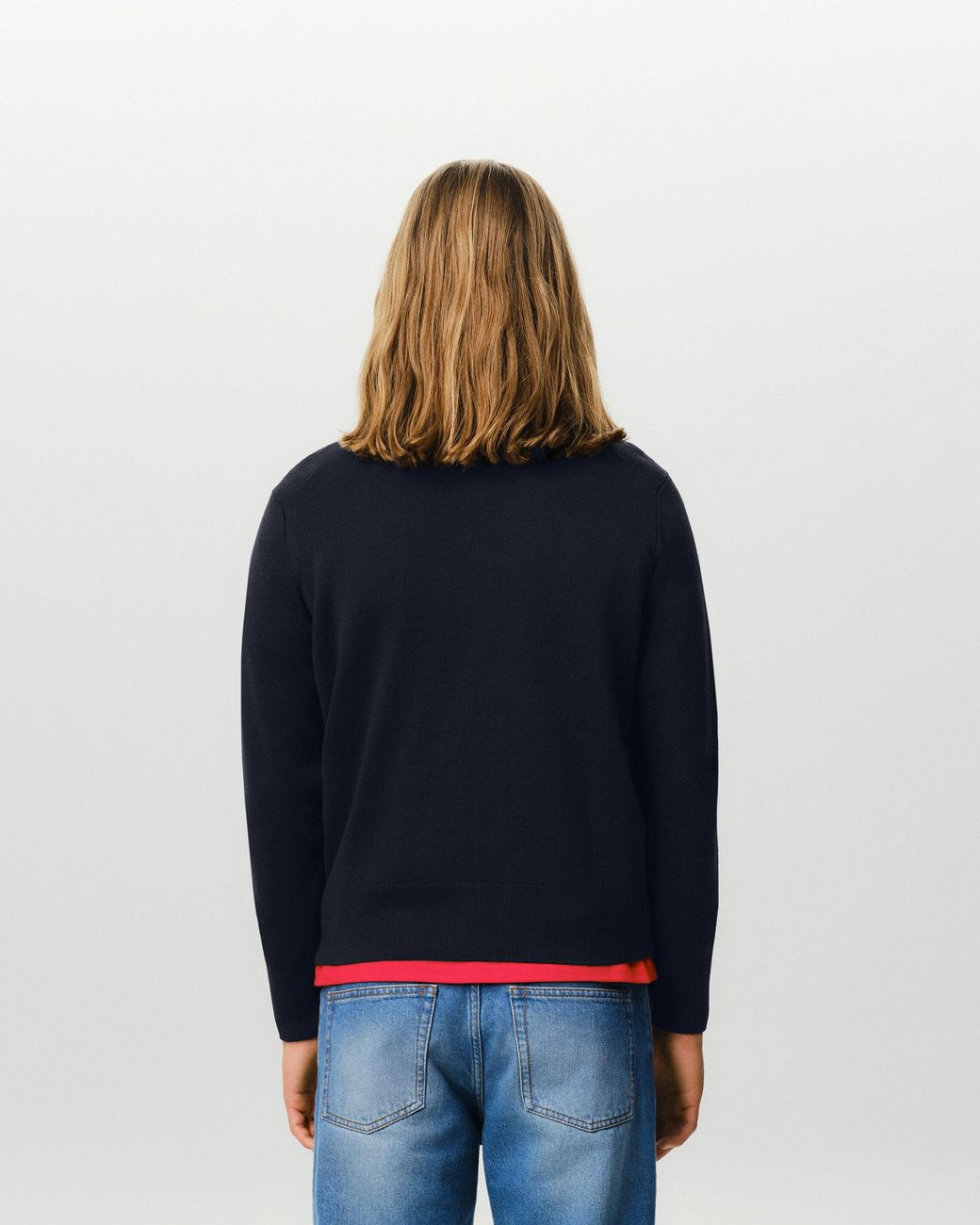 AMI Blue Crewneck Wool Sweater With Ami De Coeur for men