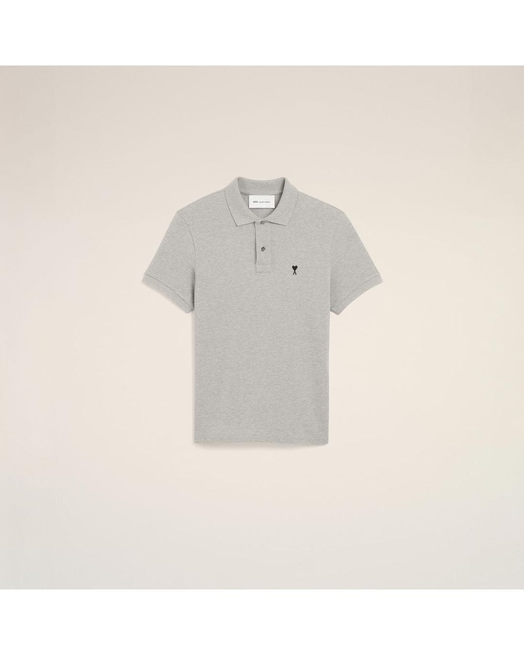 AMI Natural Cotton Polo With Ami De Coeur for men
