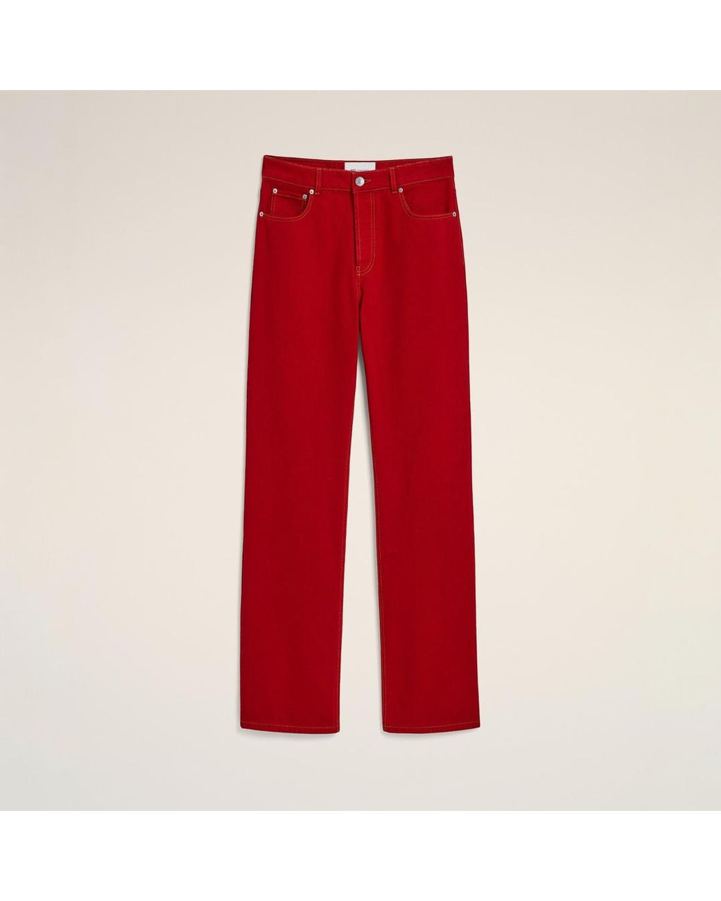 AMI Red Large-Fit Cotton Jeans for men