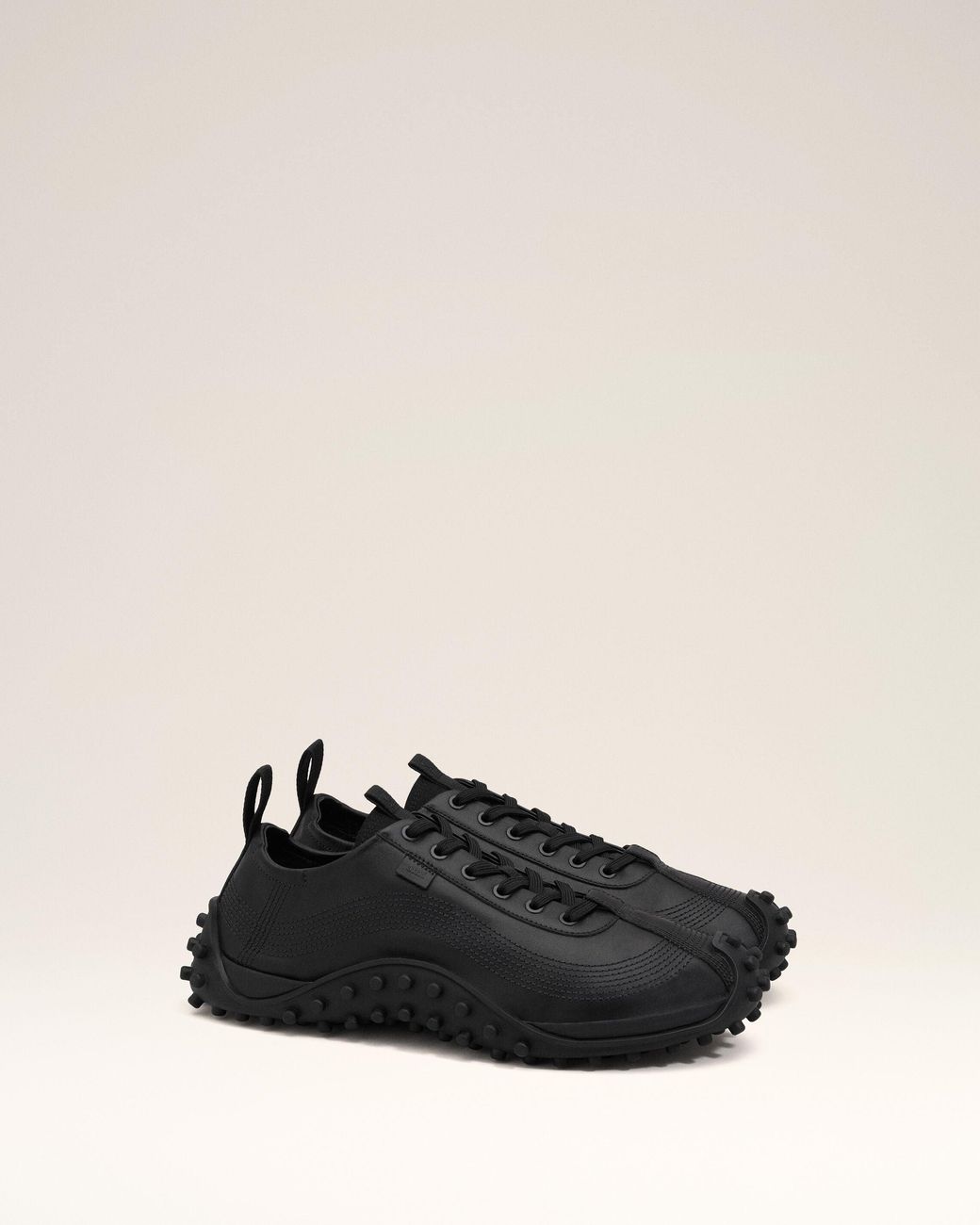 AMI Black Cow Leather Mirage Sneakers