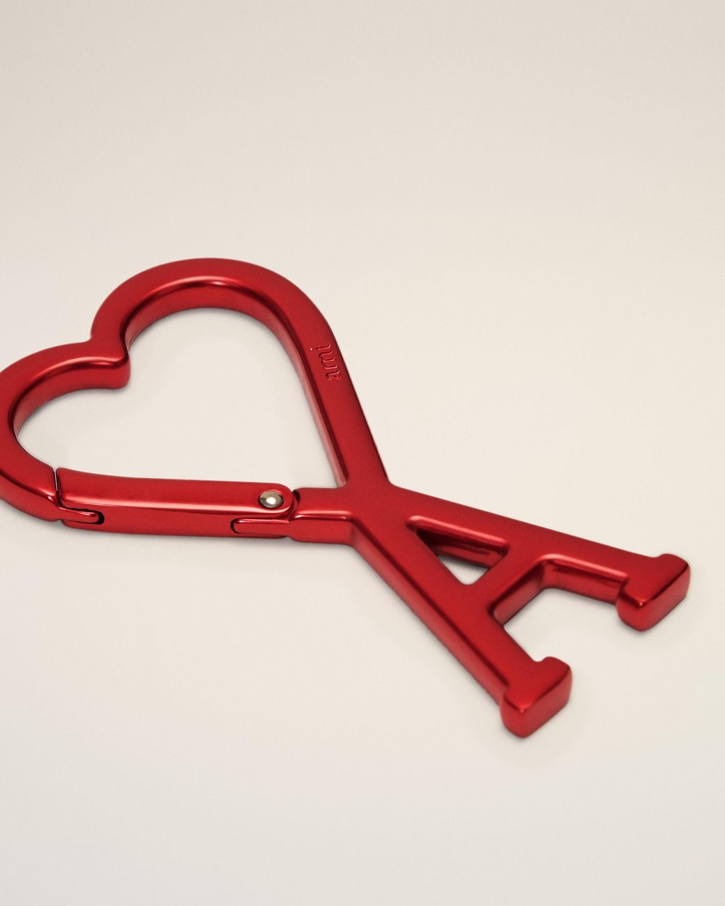 AMI Red Aluminium Hook Keyring With Ami De Coeur
