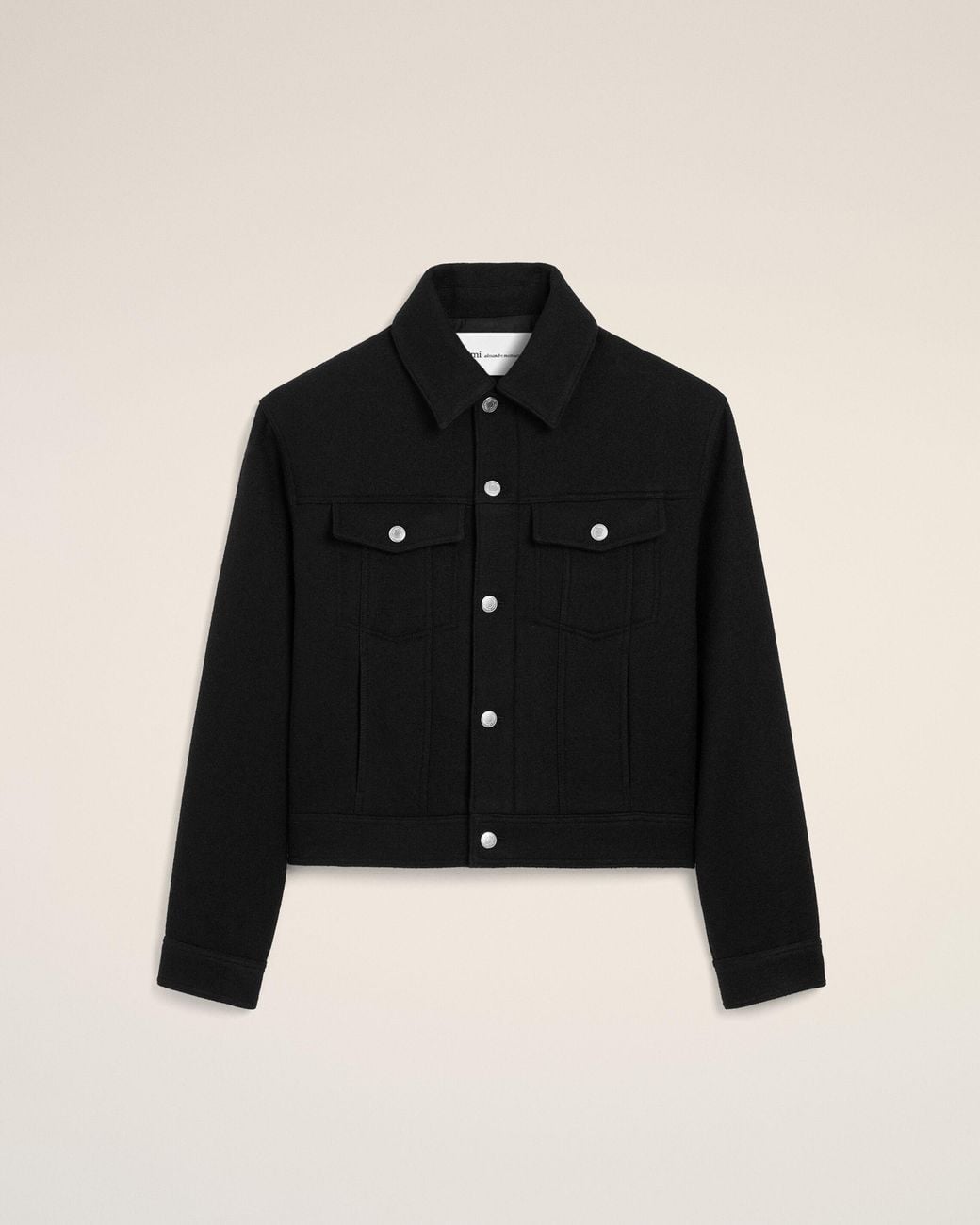 AMI Black Wool Trucker Jacket