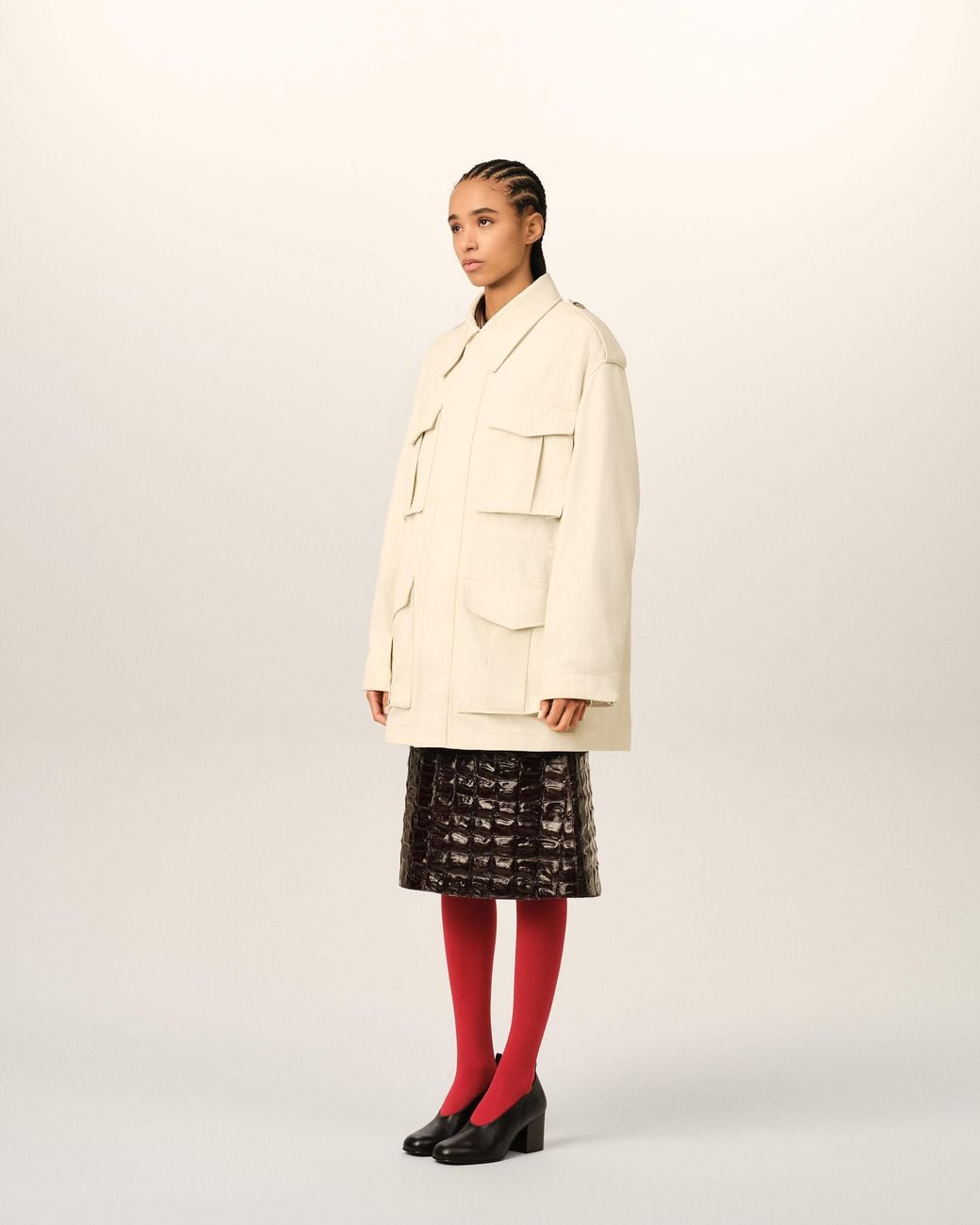 AMI Natural Cotton Utility Parka Jacket