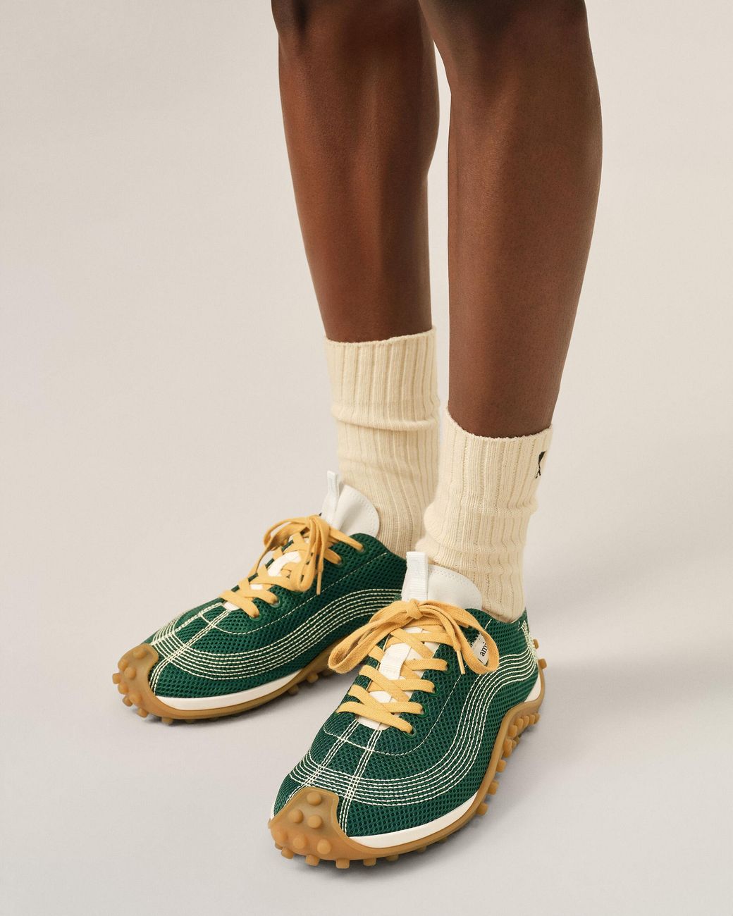 AMI Green Mesh Mirage Sneakers
