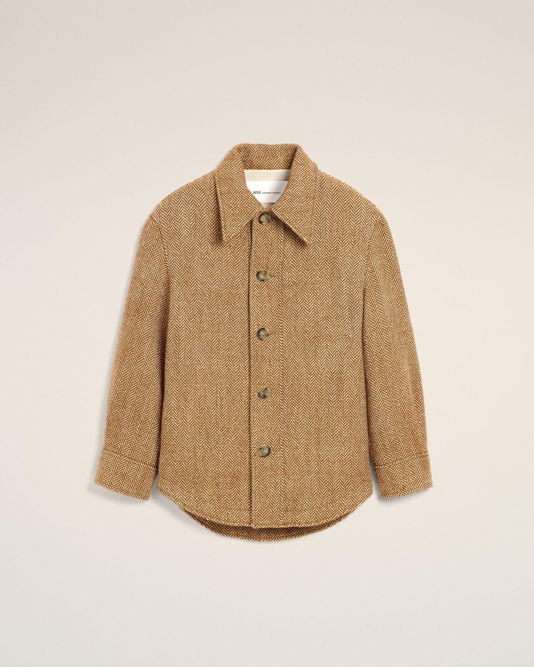 AMI Natural Wool Button-Down Jacket