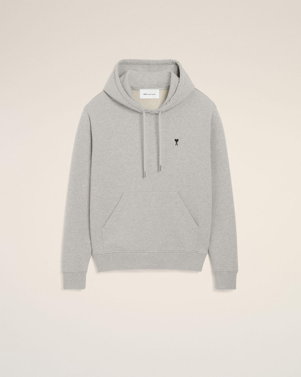 AMI Gray Cotton Hoodie With Ami De Coeur for men